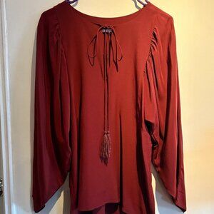 Chloe - Maroon Long Sleeve Chiffon Top